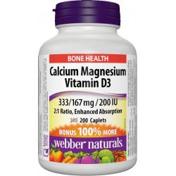Calcium Magnesium Vitamin D3 333/167mg/200IU (200 caplets)