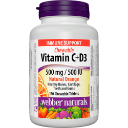 Vitamin C + D3 500mg/500IU Orange (200 chew)