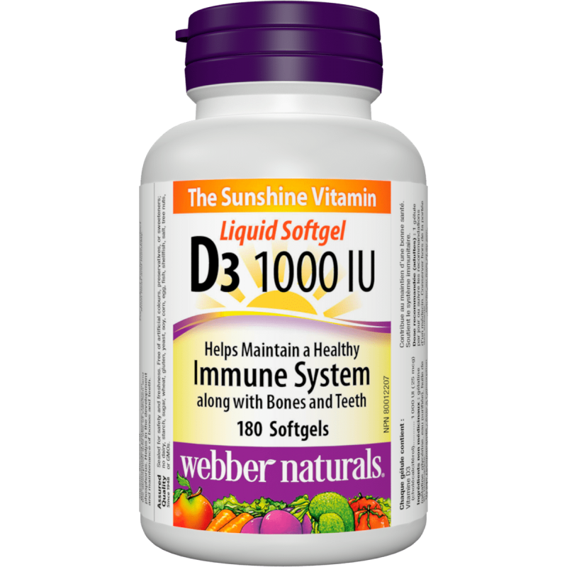Vitamin D3 1000 IU (180 softgels)