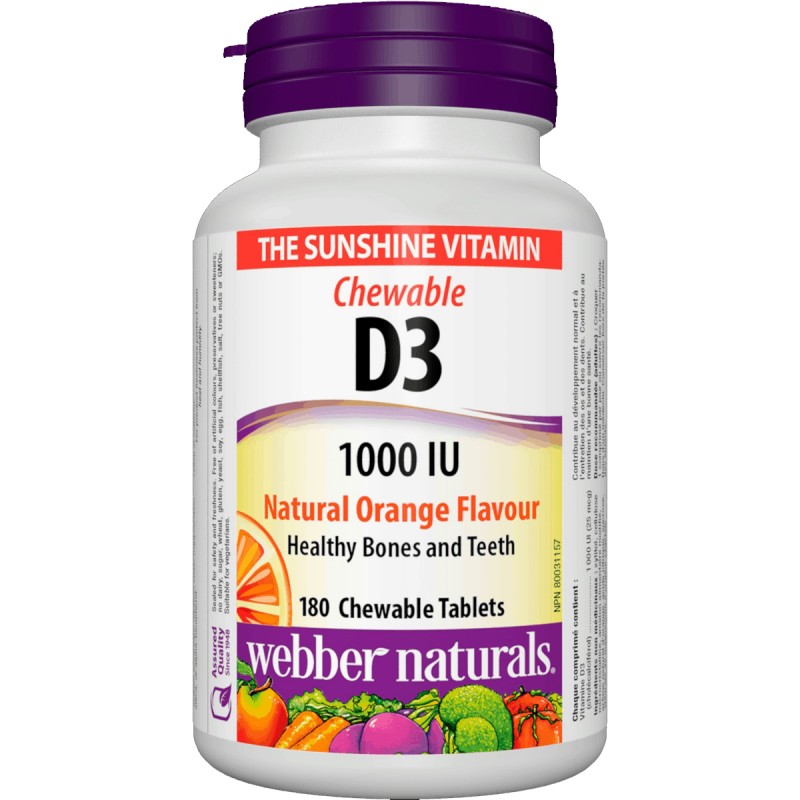 Vitamin D3 1000 IU Orange (180 chewables)