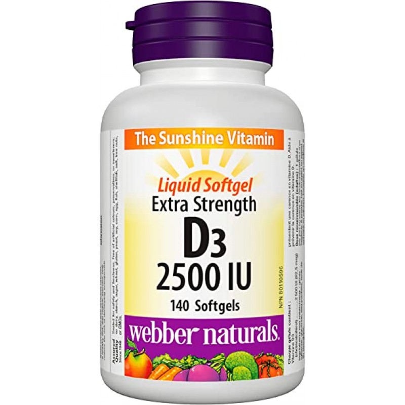 Vitamin D3 2500 IU (140 softgels)