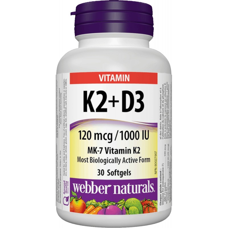 Vitamin K2 + D3 120 mcg/1000IU (30 softgels)