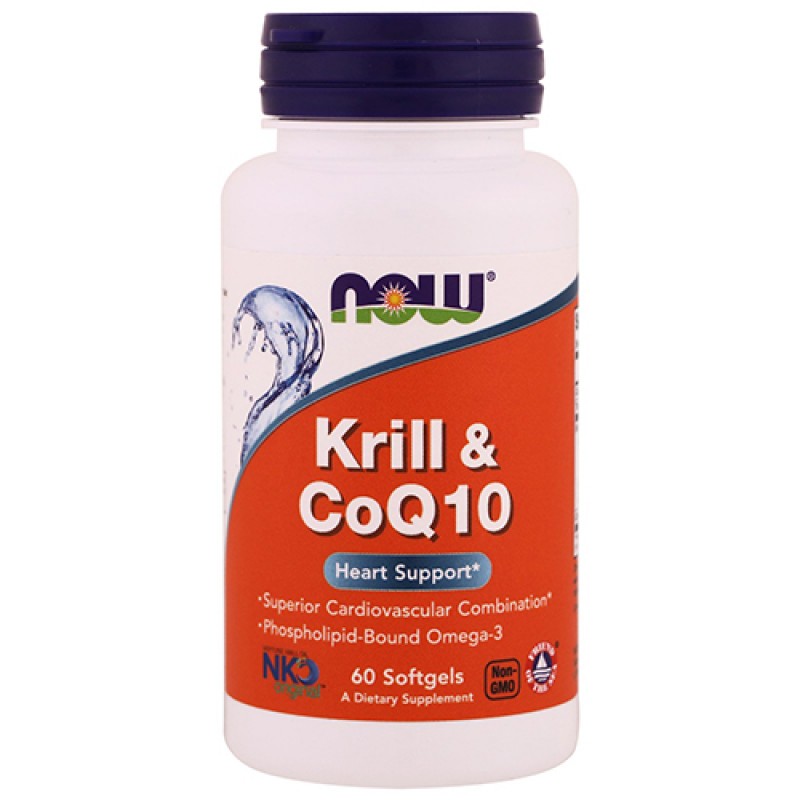 Купить NOW Krill Oil + CoQ10 (60 softgels) в Одессе в интернет