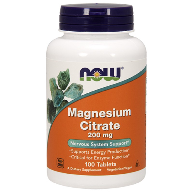 NOW - Magnesium Citrate 200mg (100 tabs)