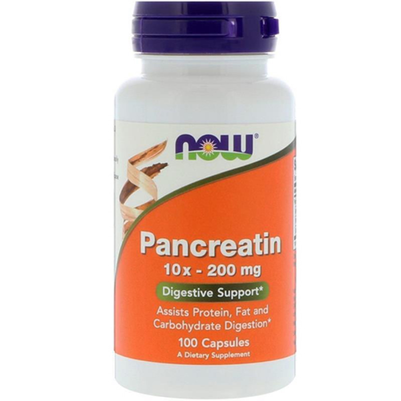 NOW - Pancreatin 10Х 200mg (100 caps)
