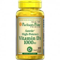 Vitamin D3 25 mcg 1000 IU (100 softgels)