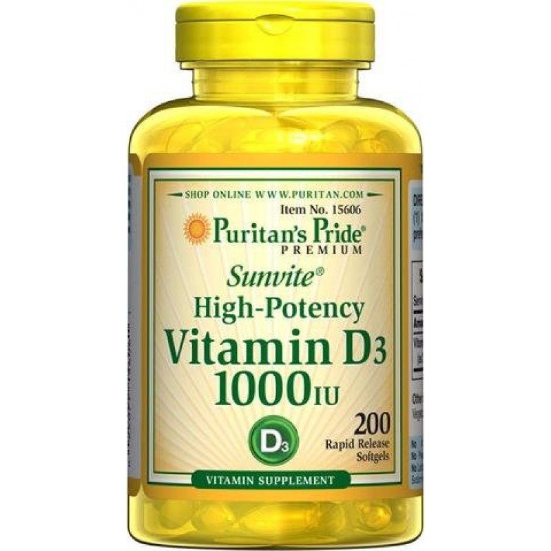 Vitamin D3 1000 IU (200 softgels)