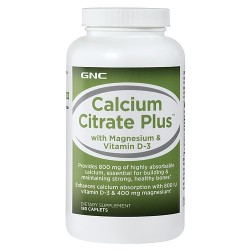 GNC - Calcium Citrate Plus D3 (180 caplets)