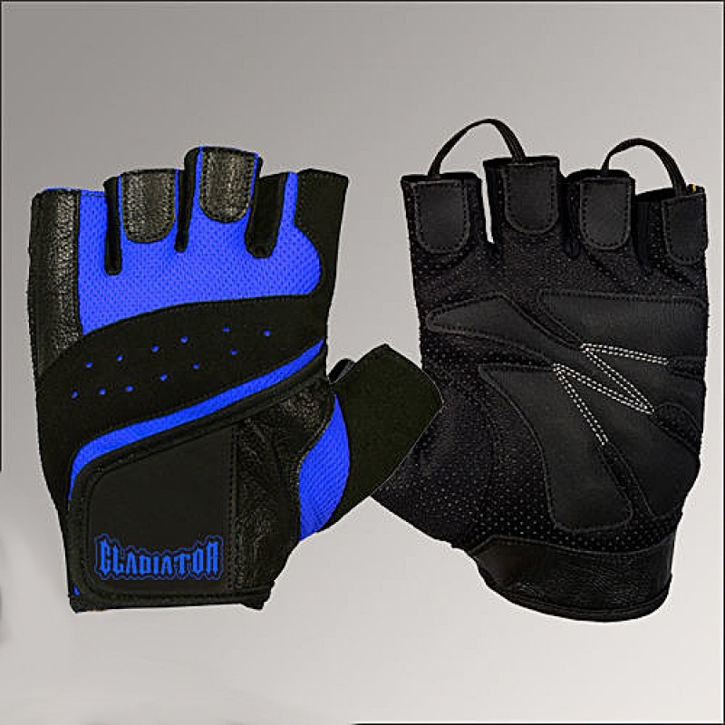 GLADIATOR - Men's Gloves GL-114B Black/blue (M) (пара)