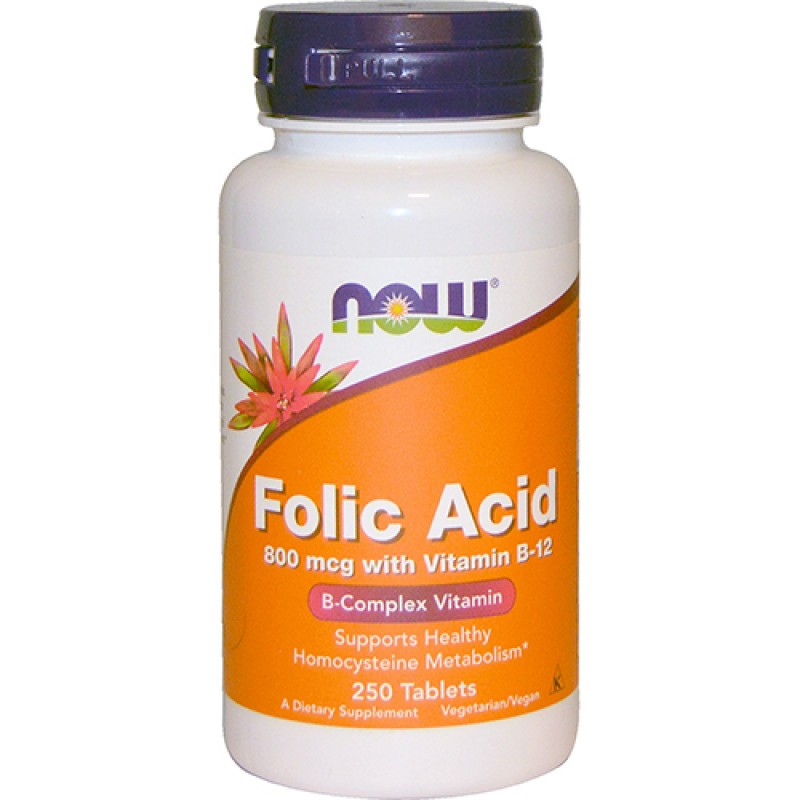 NOW - Folic Acid with Vit. B12 (250 tabs)